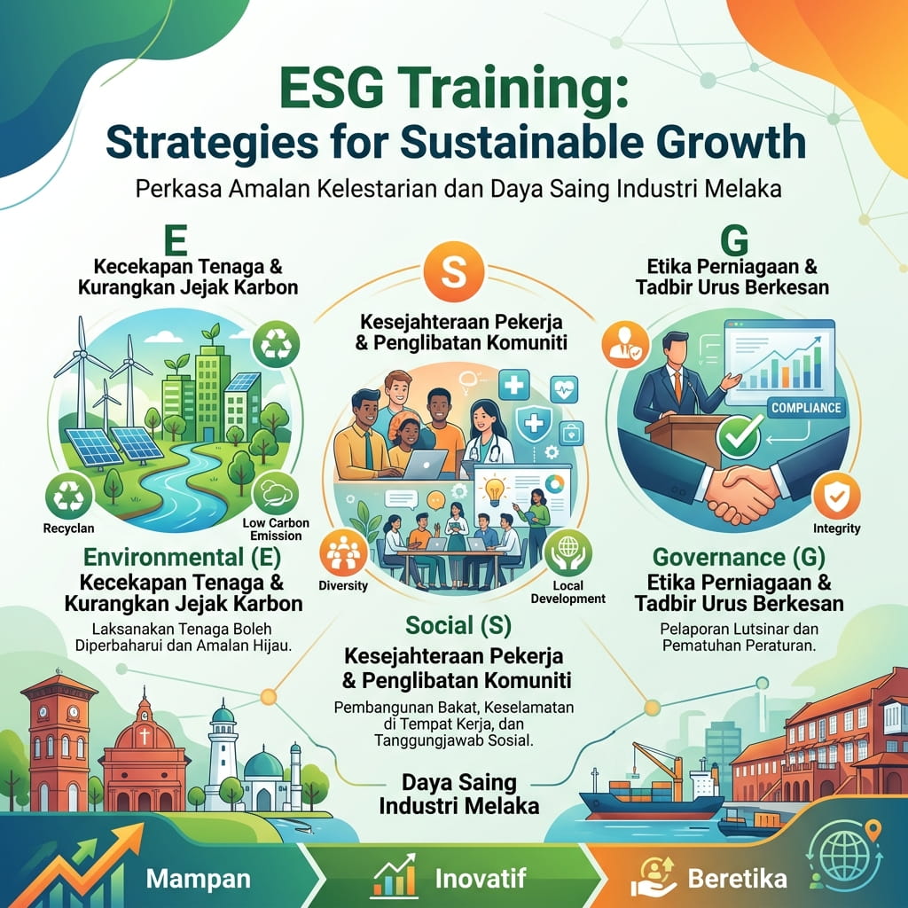 Sorotan berita: ESG Training: Strategies for Sustainable Growth Perkasa Amalan Kelestarian dan Daya Saing Industri Melaka